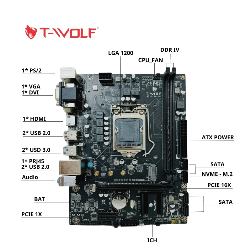 Bo mạch chủ model TW-H510, hiệu T-Wolf