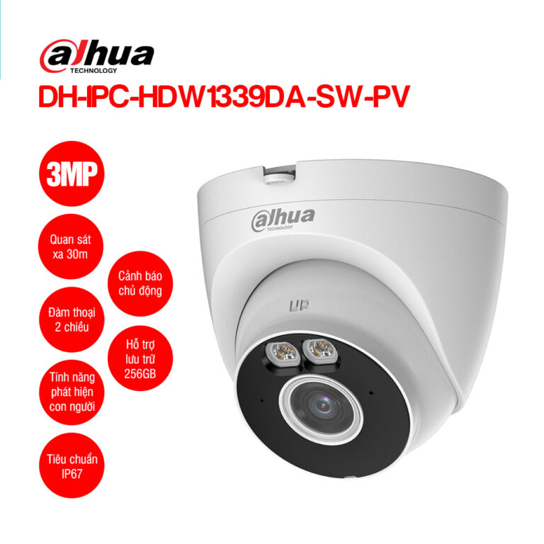 Camera DH-IPC-HDW1339DA-SW-PV; Hiệu Dahua