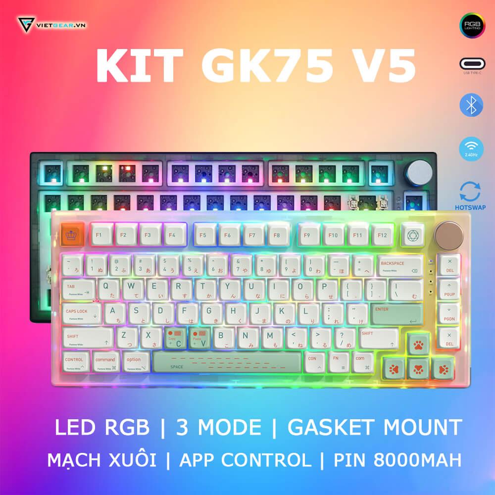 Bàn phím không dây model: GK75 màu trắng