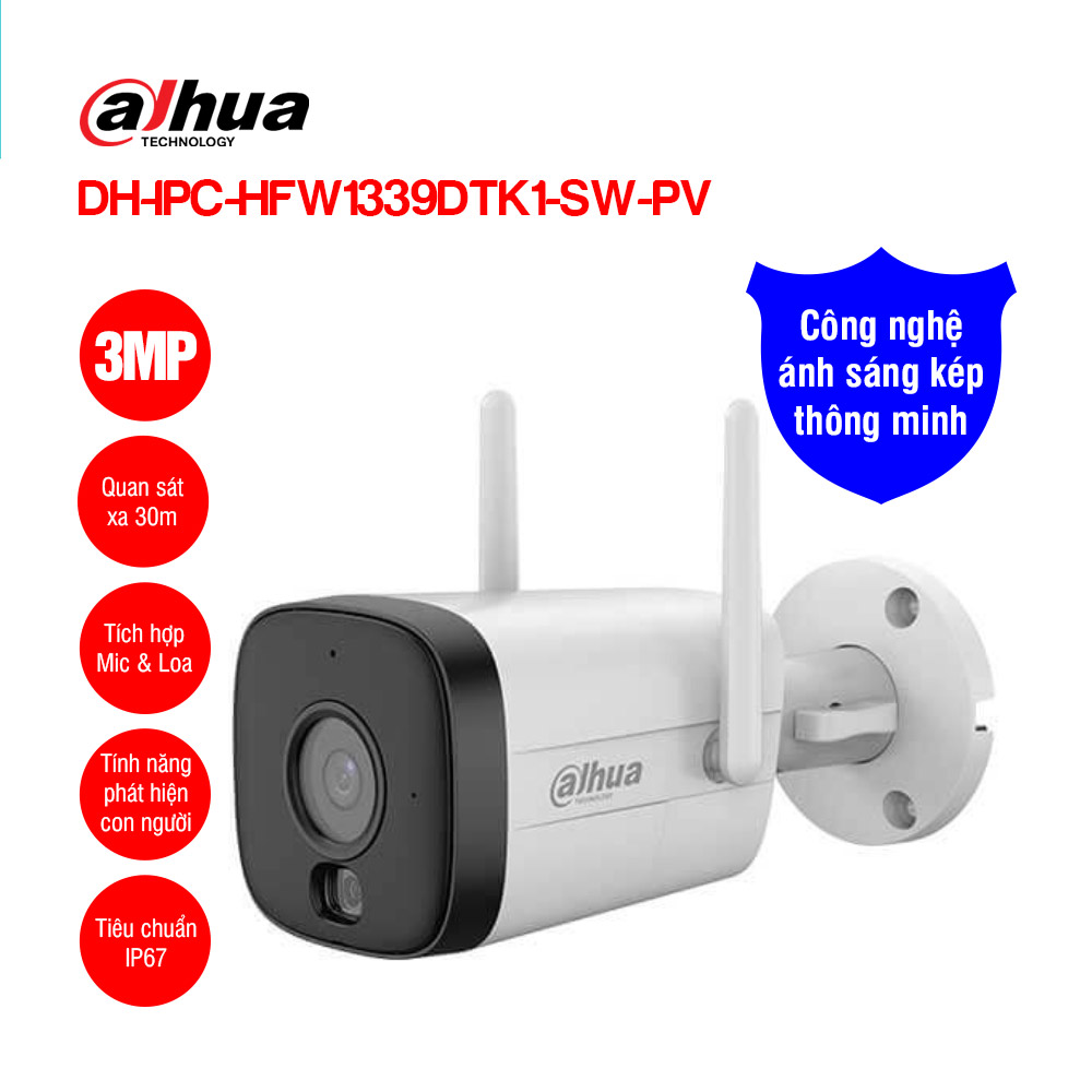 Camera DH-IPC-HFW1339DTK1-SW-PV; Hiệu Dahua