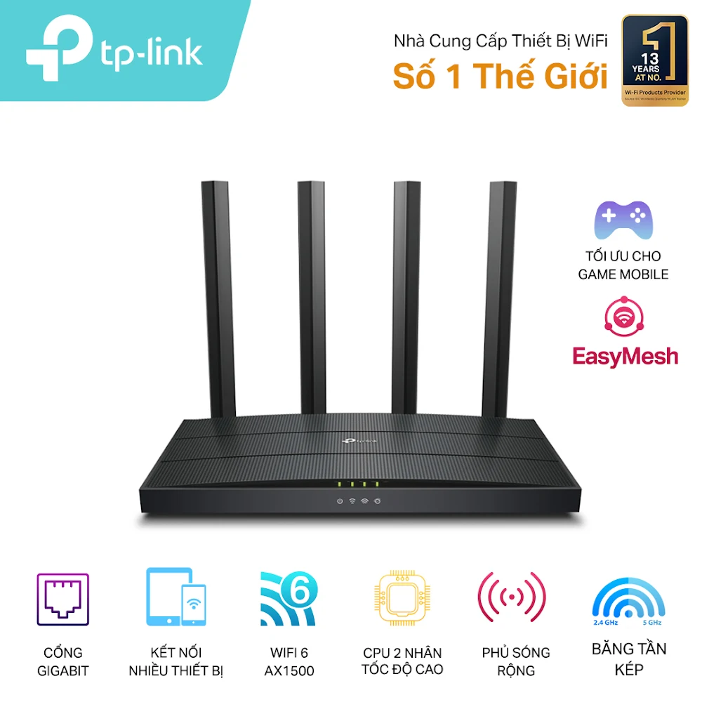 Thiết bị thu phát vô tuyến băng tần 2,4/5 GHz, hiệu TP-LINK, Archer
